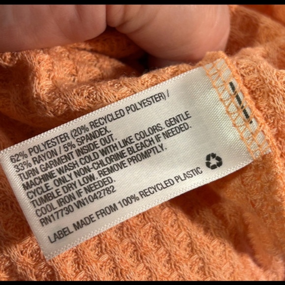 Wild Fable Long Sleeve Waffle Knit Crop Pullover Top/Sweater Peach Size S - NWT - Picture 13 of 15